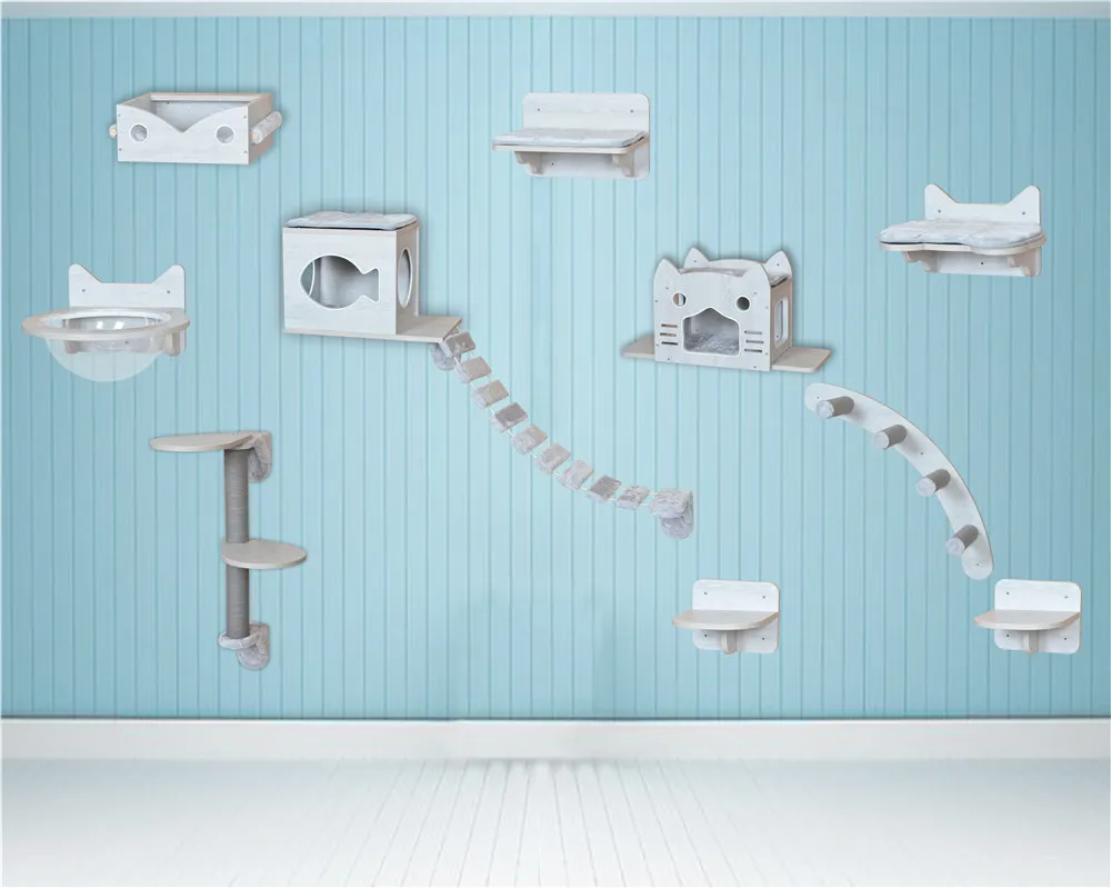 DIY wall cat tree house climbing cat scratcher toy for cat