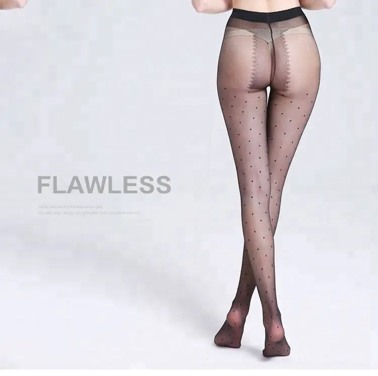 Customized Fashion Design With Dots Silk Tube Pantyhose Stockings