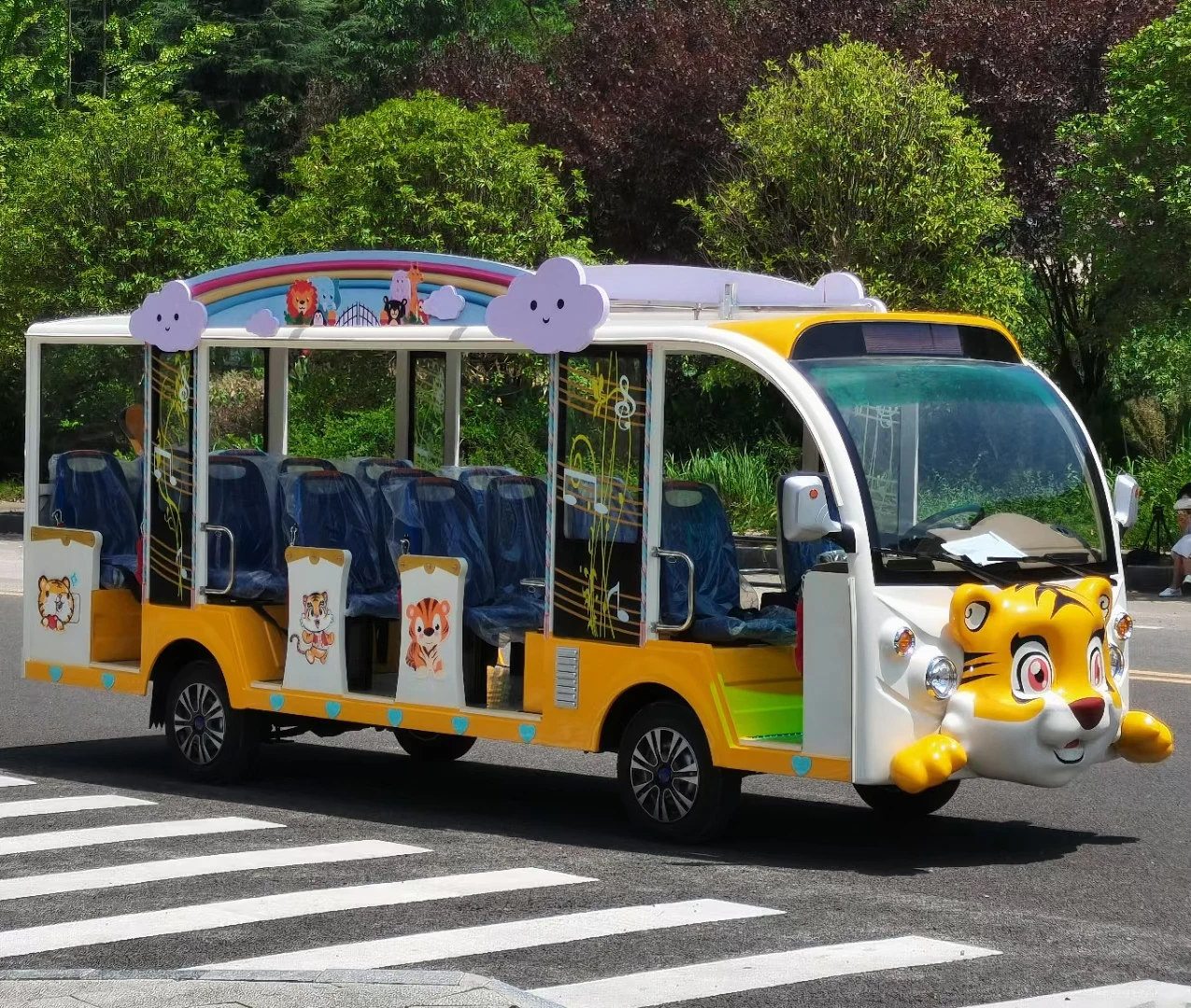 14 Seat Electric Low Speed Sightseeing Shuttle Bus On Sale