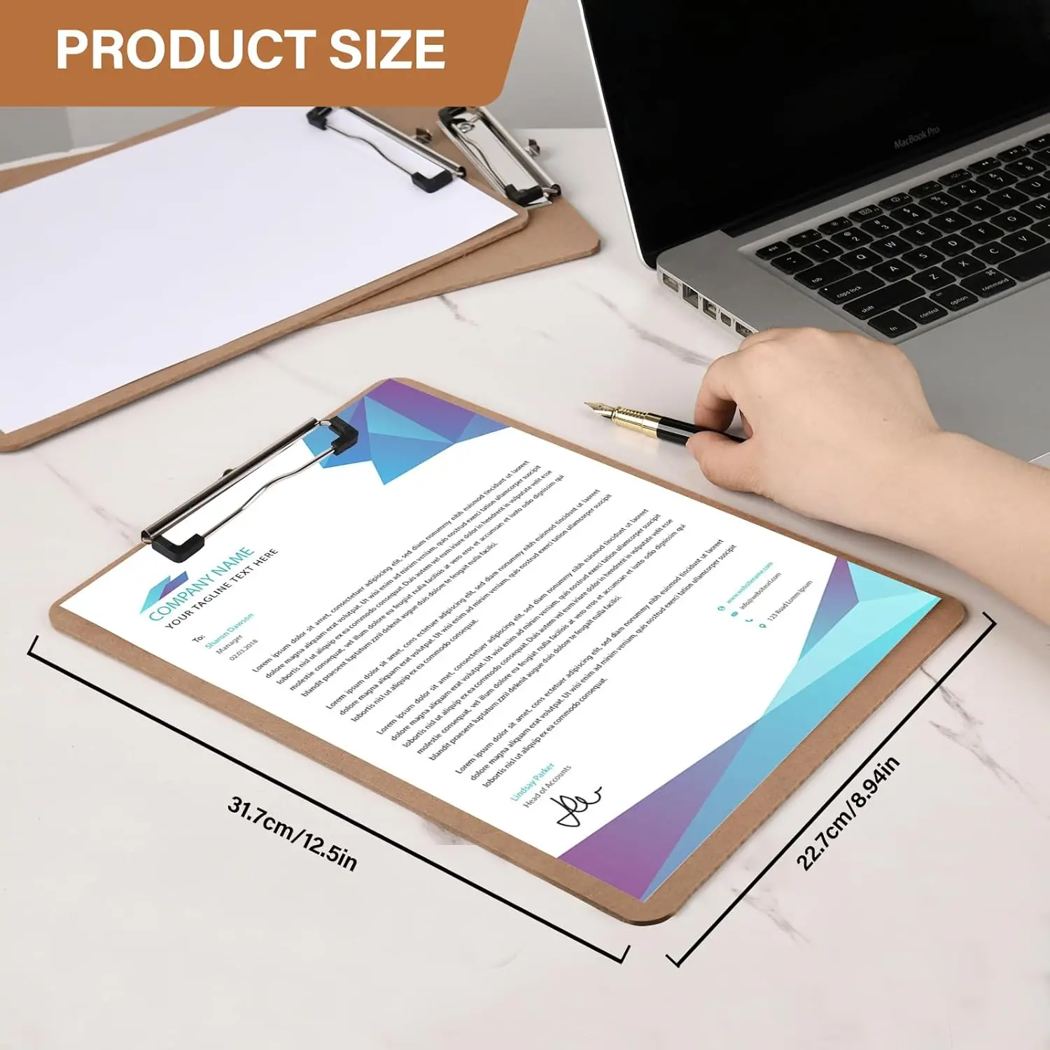 MDF Clipboard Letter Size with Low Profile Clip Classic Clip Boards Wood Clipboards for Office School Hospital Supplies