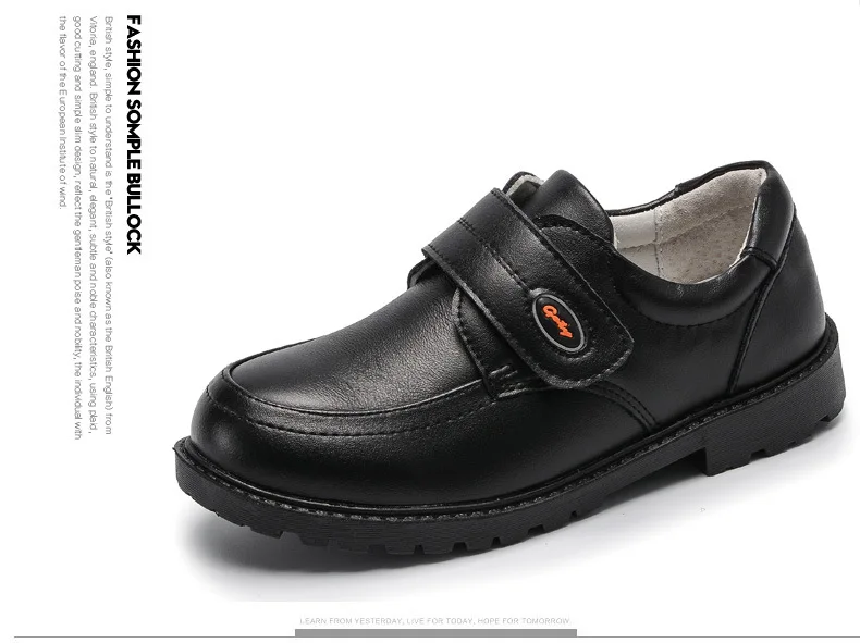 
European Style Fashion Elegant Children Casual Shoes Boys Girls Stylish Black Leather Dress Kids Bulk Orthopedic School Footwear 