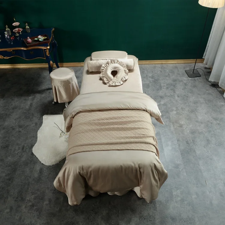 4-Piece Microfiber Massage Table Cover Bed Sheet Set Spa Beauty/beautiful Bed Skirts massage table cover hospital linens