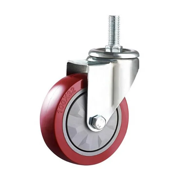 PVC 100x32 колеса 75 мм Резьбовые стержневые ролики производитель