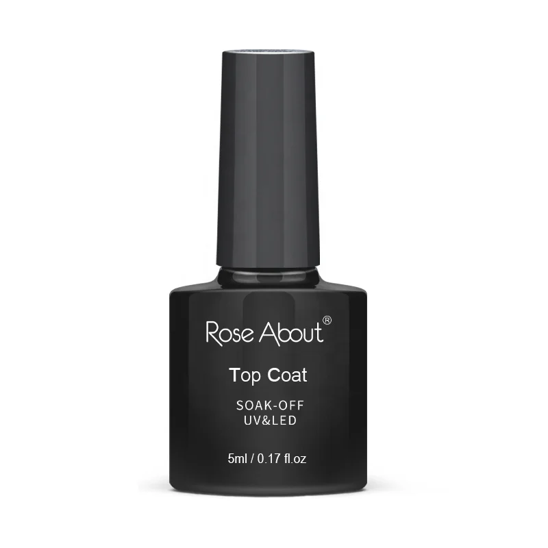 Rose About No Clean Top Coat Long Lasting Super Shine Soak Off UV Gel Top Coat OEM/ODM Private Label