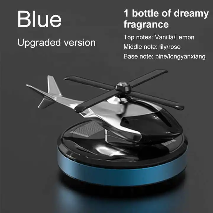 New Metal Solar Car Center Console Seat Type Helicopter Car Aromatherapy Essential Oil Lasting Fragrance Air Freshener