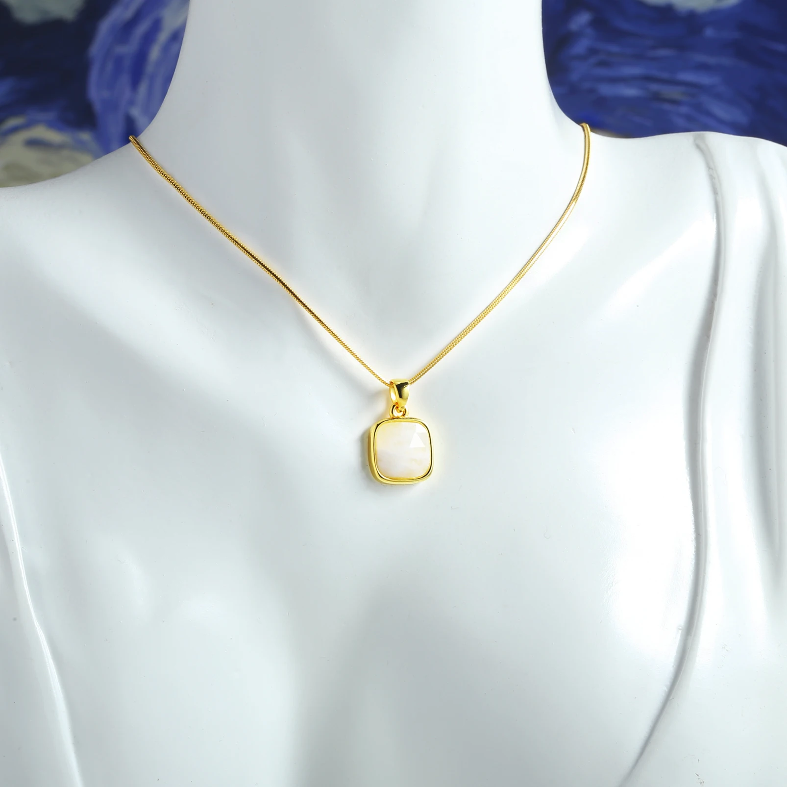 Manufacturer Custom Jewelry China unique Jewellery Cute Chain Women beautiful Gem Stone Pendant Necklace,trending jewelry 2021