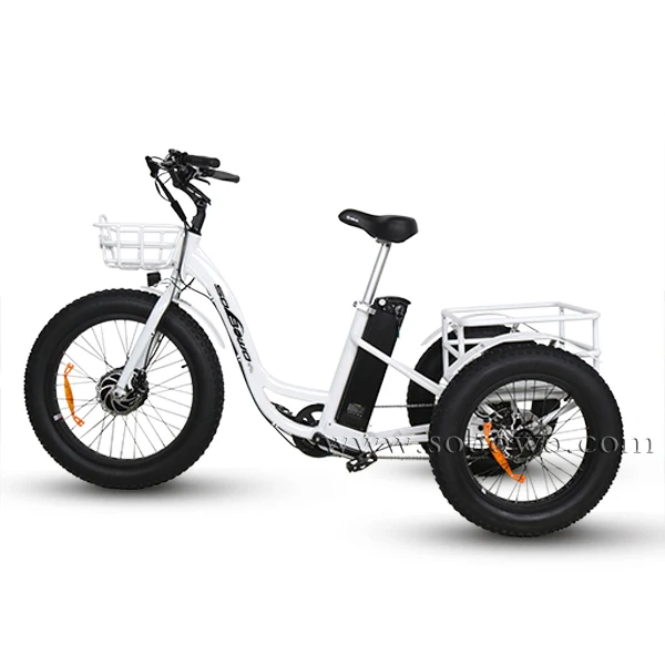 24 inch e bike fat tire electric three wheel trike electric fat tire tricycle