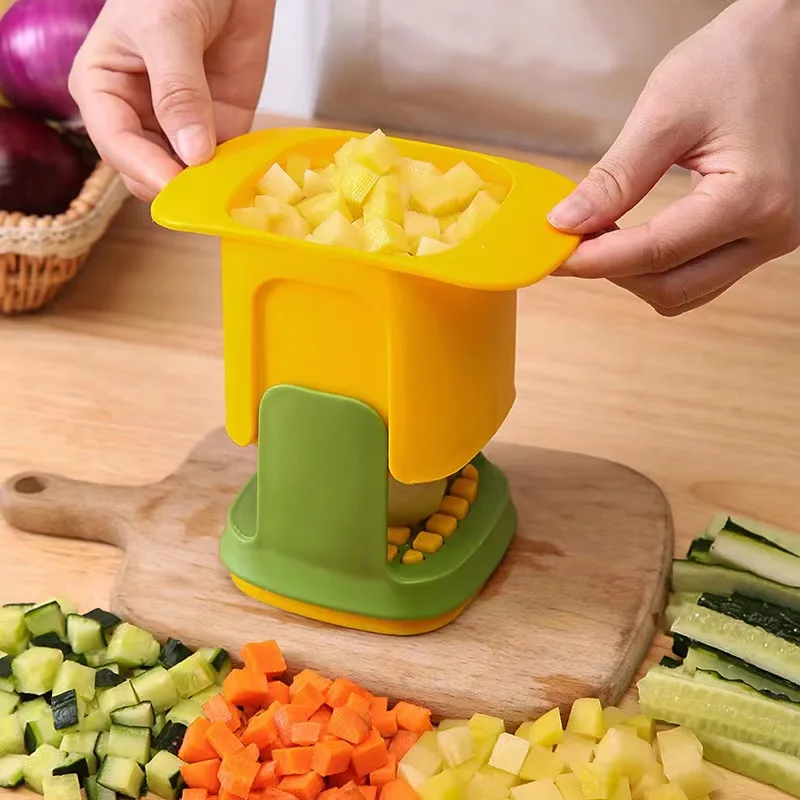 Kitchen Accessories Mini Veggie Onion Chopper and Slicer Multi-function Portable Manual Potato Chipper Cutter
