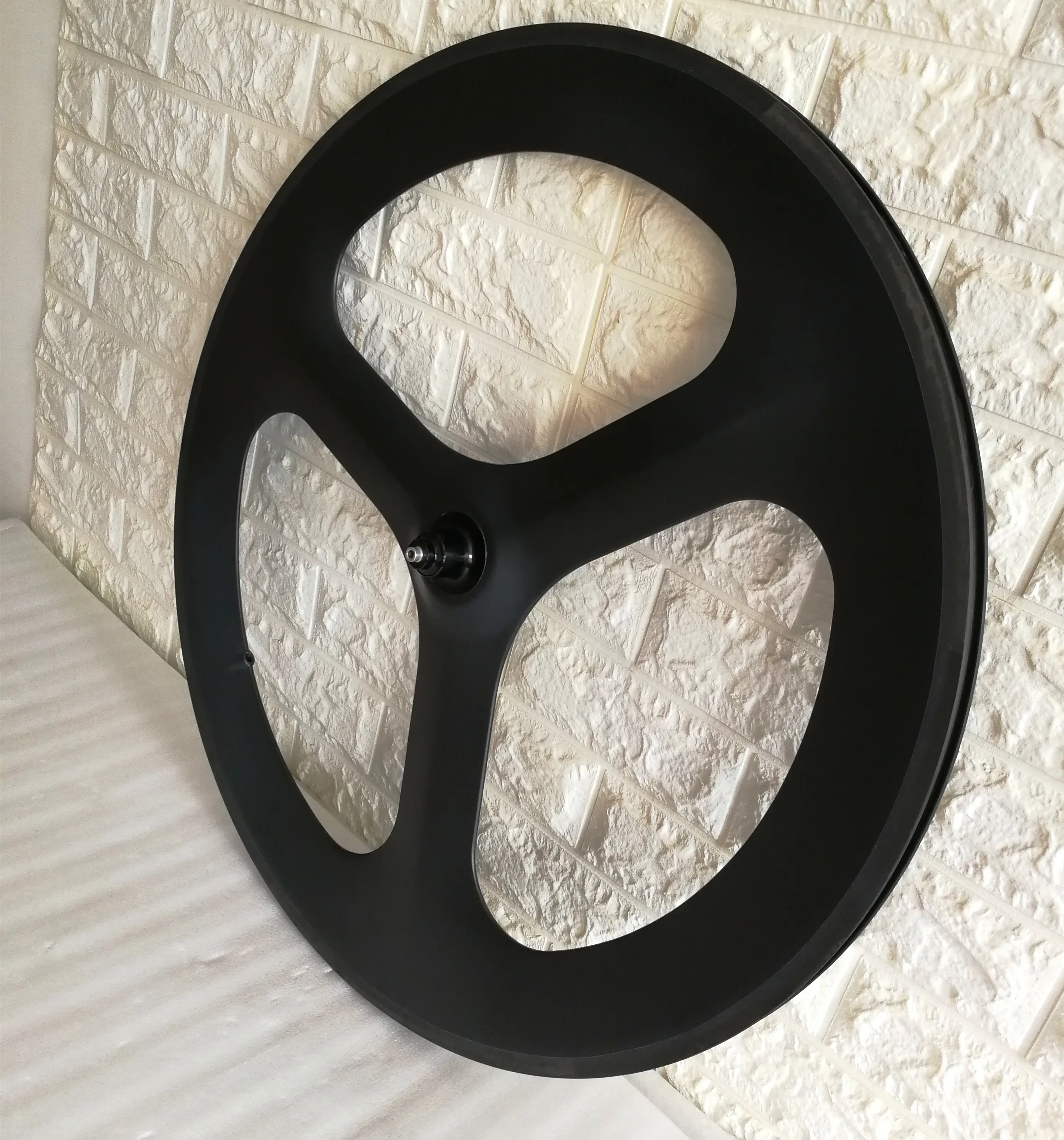 Factory wholesale Tri spoke Wheel 700c 3K/UD carbon fiber bicycle wheel 3 spoke clincher rims front wheels