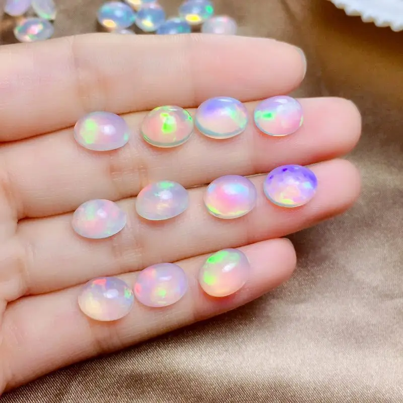 Wholesale Natural Opal Bare Stone Jewelry Ring with Fire Color Opal Oval 3 * 5-9 * 11MM VVS