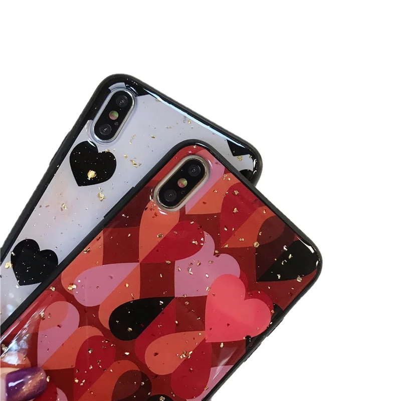 
In stock Luxury Love Flash For Iphone xs max Epoxy Craft Glue Glitter Phone Case For Iphone 12 