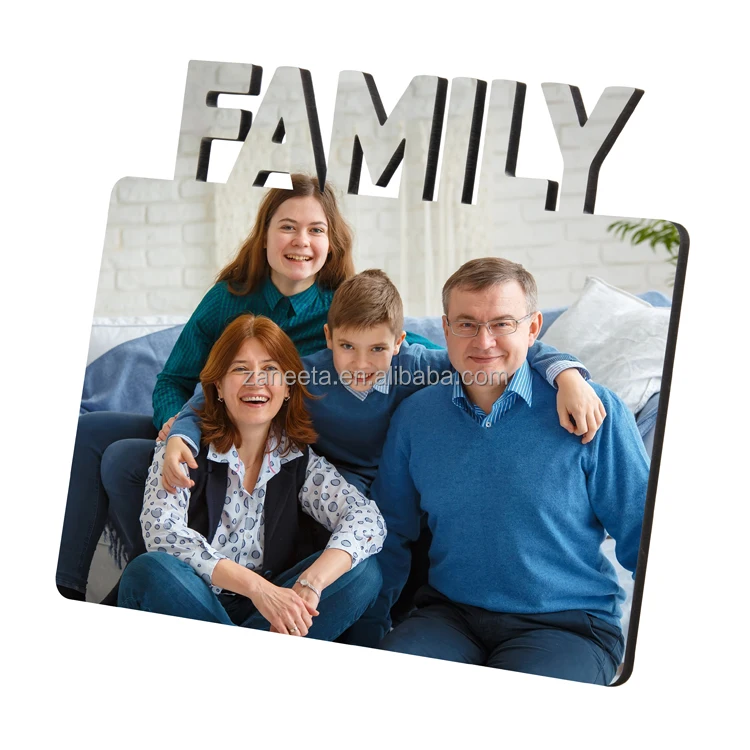 Personalized custom Creative Family Photo Frame MDF sublimation photo frame blank