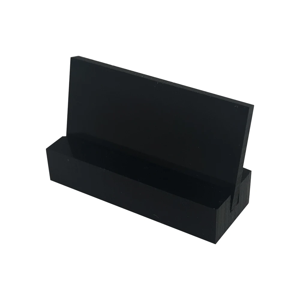 Fair favor price oem custom polish shiny slot black stand acrylic sign holder 8.5 x 11 for jewelry store