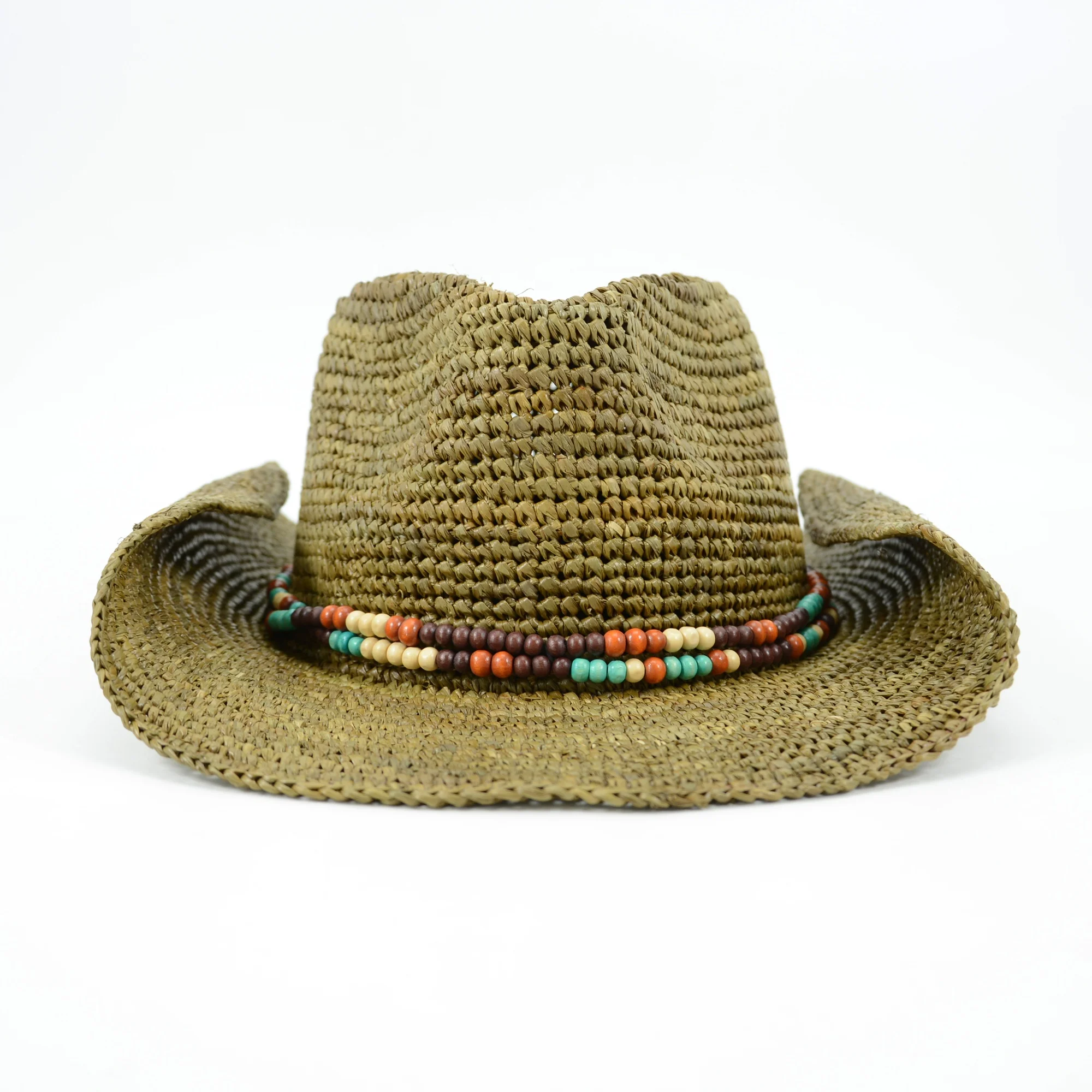 Винтажная широкополая летняя шляпа от солнца Женская соломенная ковбойская шляпа из рафии для улицы и путешествий оптом