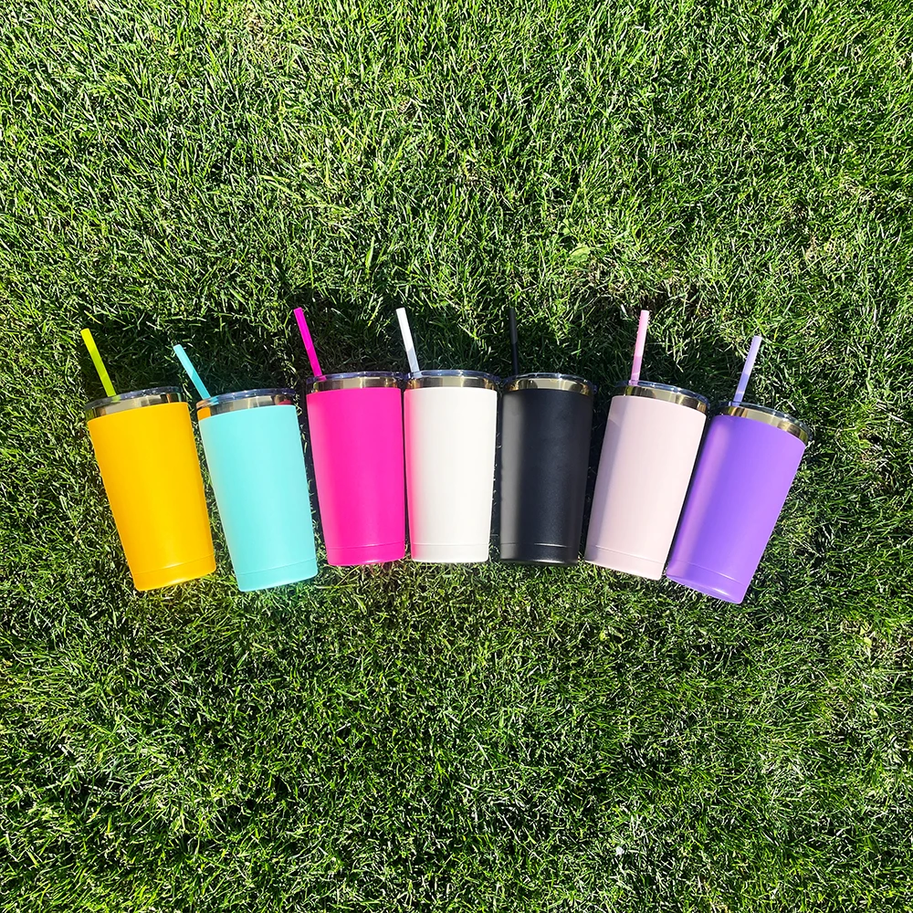 Double Wall Vacuum Insulated colorful 20oz mirror gold plated tumbler water bottle with Lid and Straw for laser engraving