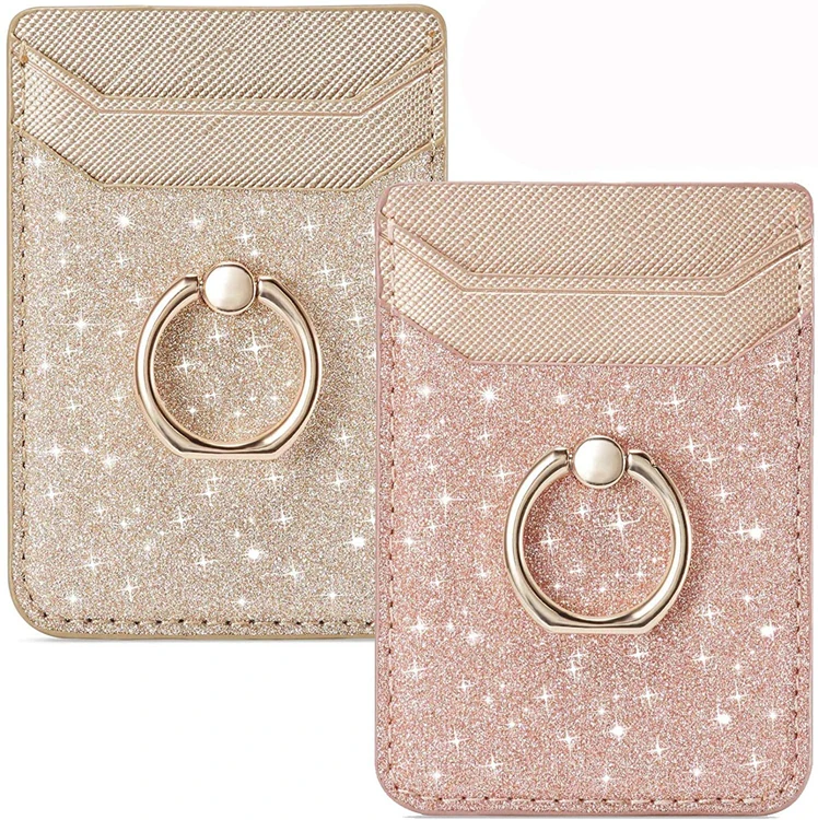 RFID Wallet Credit Adhesive Cell Case Stick-on Card Holder for Back of Phone