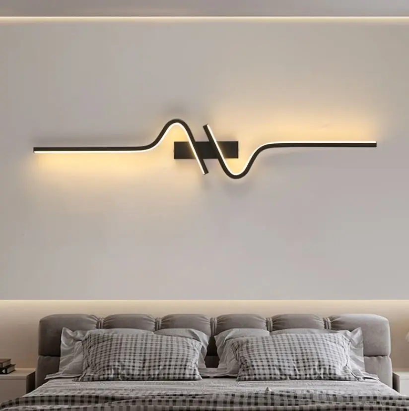 Modern and Minimalist Home Luxury Grille Living Room TV Background Wall LED Bedroom Bedside Wall Lamp
