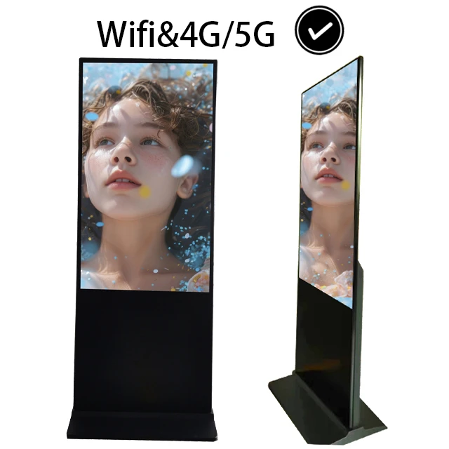 High Quality 55-Inch Floor Standing Touch-Free LED Advertising Player Kiosk Application with SDK Function for Indoor Use