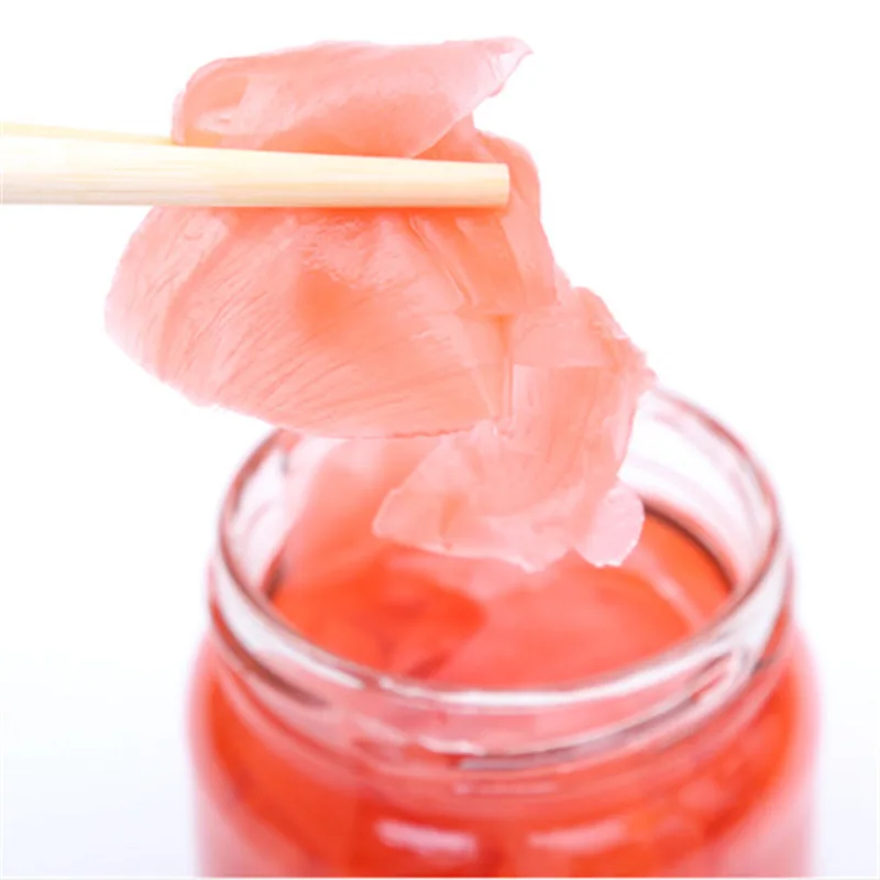 
2020 laiwu pickled sliced ginger pickled pink sushi ginger for sushi restaurants and sushi bars and asia supermarket 