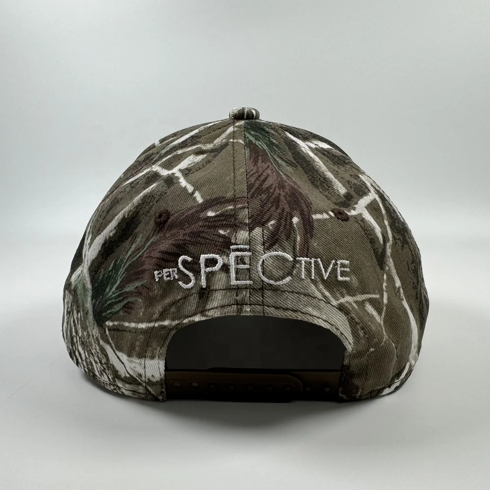 OEM 5/6 Panel Frame Fashion Sublimation Digital Print Cotton/Polyester Baseball Cap Custom Embroidery logo Sport Camo Tree Hat