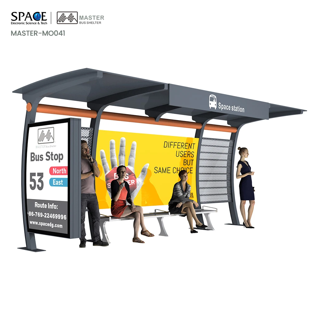 Smart Bus Stand Shelter Comfortable Public Transportation Bus Station