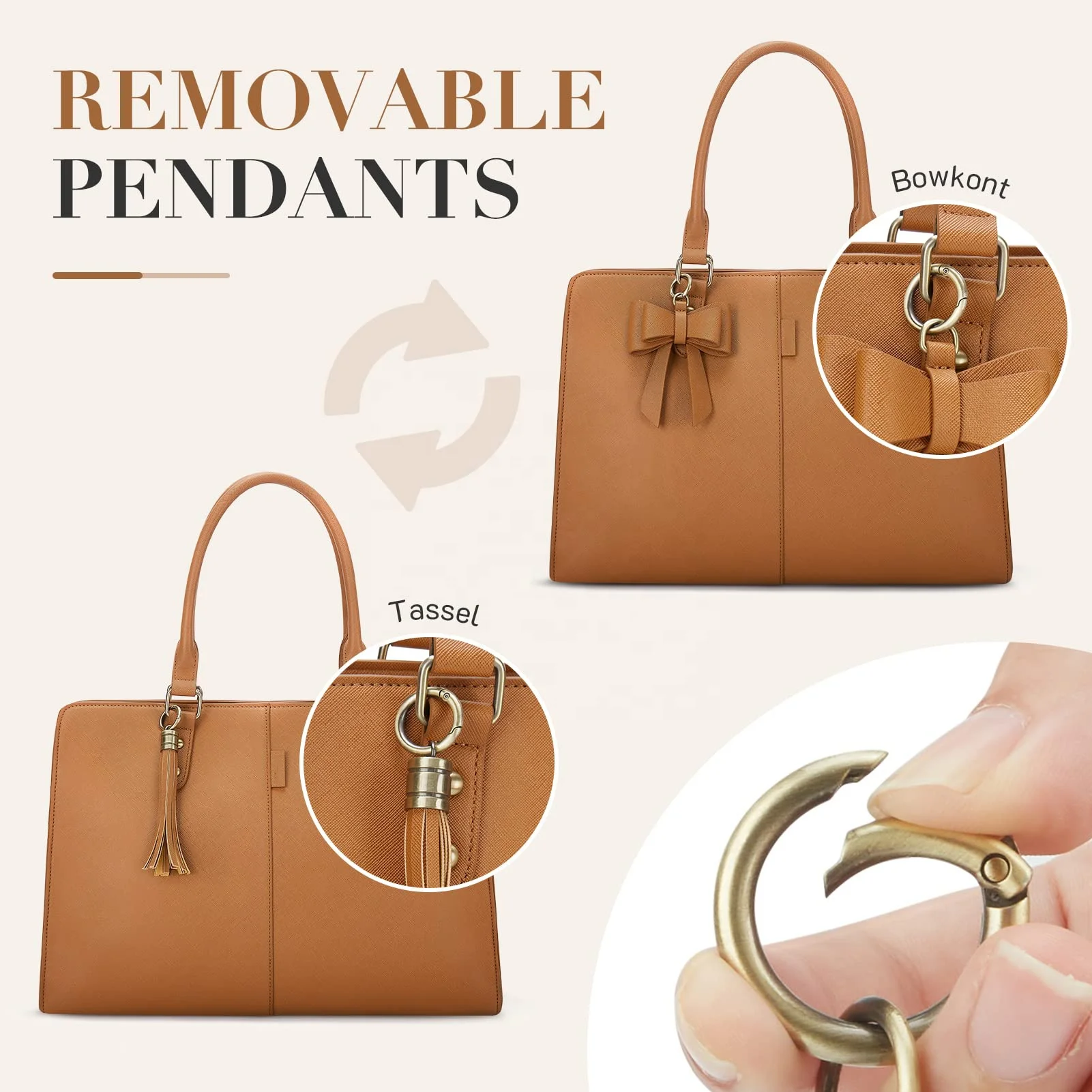 Haoen Laptop Tote Bag Laptop Bag 15.6 inch Work Shoulder Briefcase Computer Messenger with Clutch Satchel Handbag 2 PCS Set