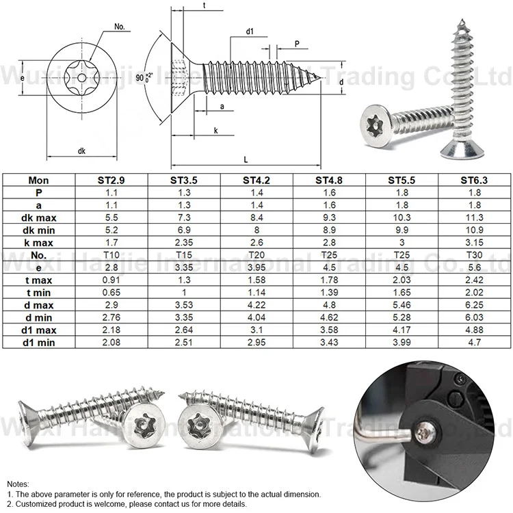 Self Tapping Screw Self Tapping Screw with Washer Security Screws