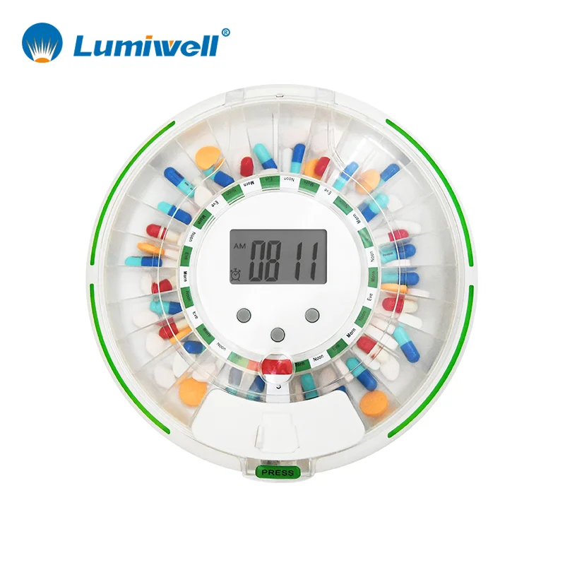 Secured Locking Key 28 Medic Compartment Timing Automated Medication Dispenser