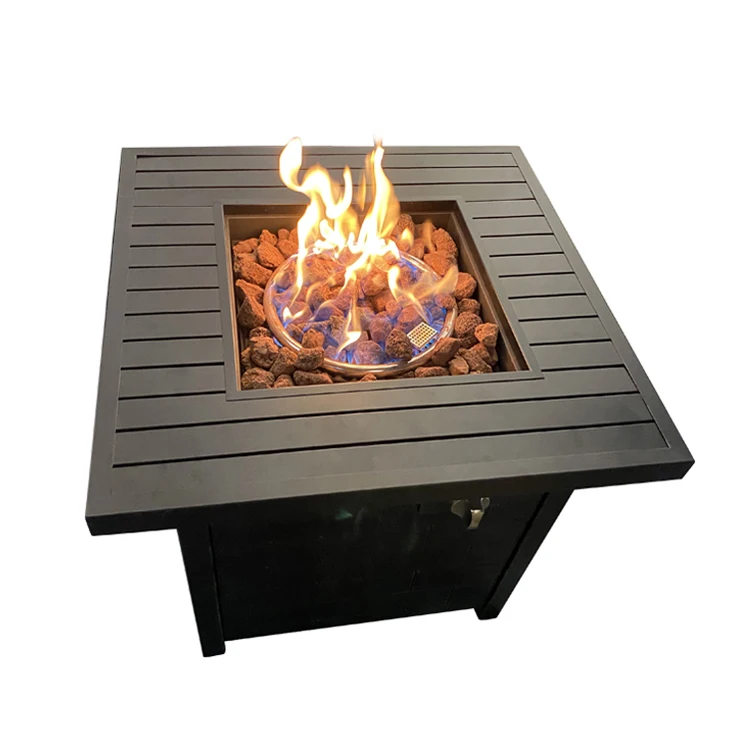 28 Inch Square Outdoor Patio 50 000 BTU Firetable Propane Fire Table Metal Gas