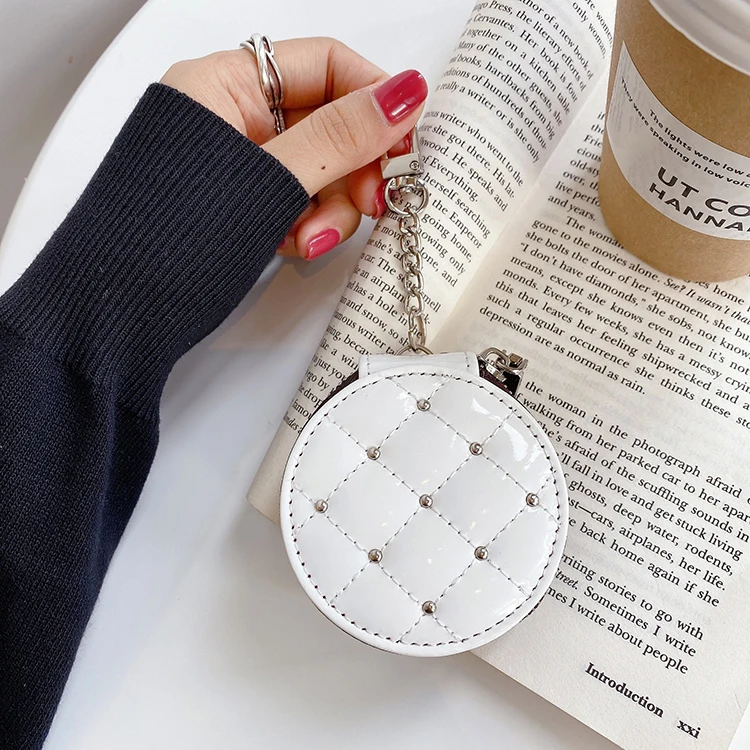 Роскошный милый кожаный чехол с ремешком для ключей для Airpods