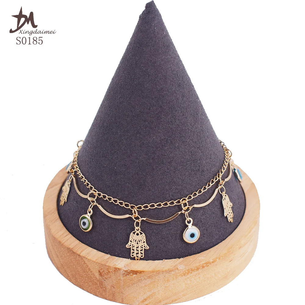 S0185 foot chain jewelry 18K gold women Palm Anklet