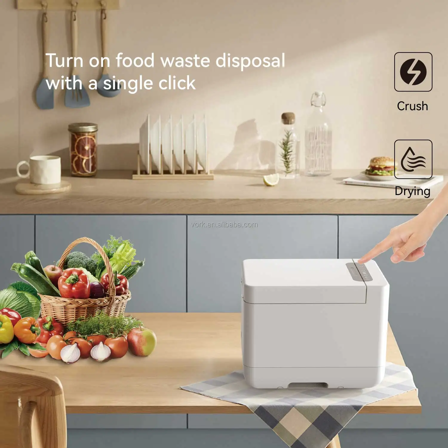 Table top removable kitchen waste disposer Activated carbon deodorizing kitchen waste machine