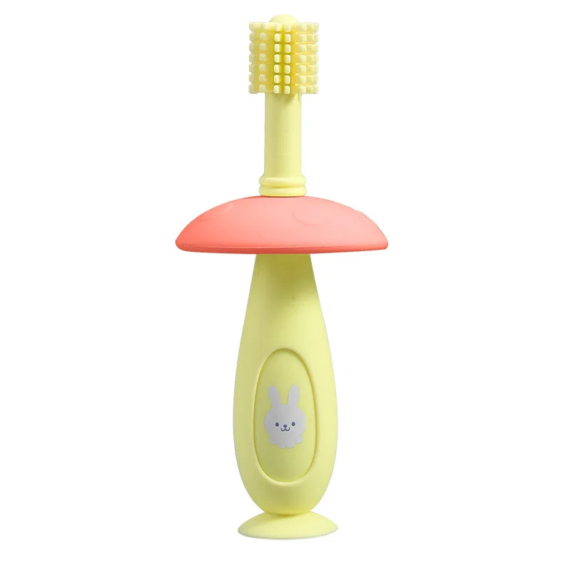 BPA free baby care silicone toothbrush with silicone bristle for kids oral care