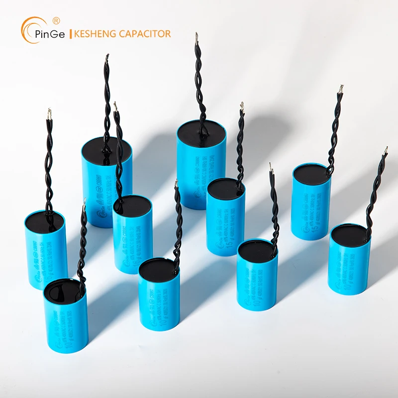 KS PinGe Capacitor Manufacturer  CBB60 Plastic Case With Wires 450V 8UF Capacitor For Water Pump