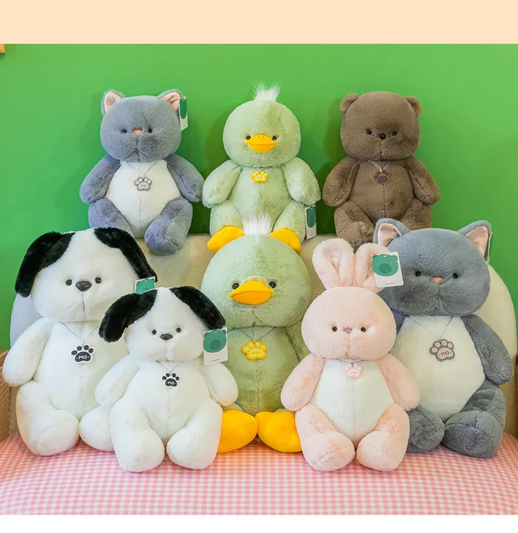 Wholesale of new super soft baby series animals bears dogs rabbits ducks plush toys sleeping pillows girls
