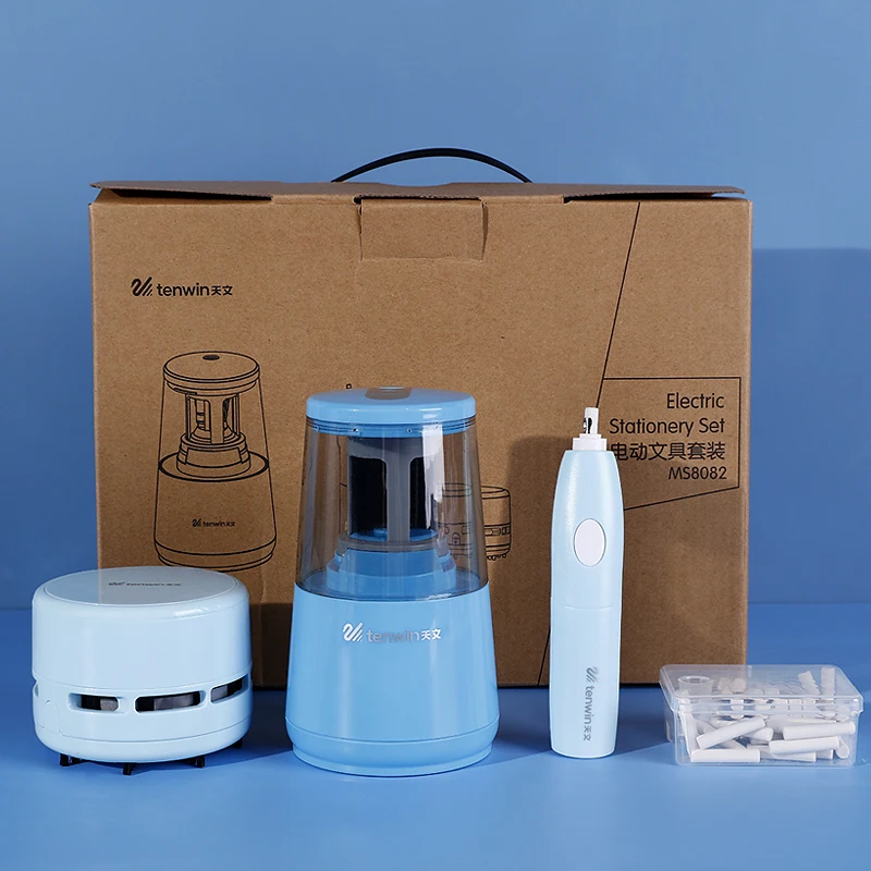 Tenwin 8082 Factory Direct Activity Gift Present Eco Friendly Electric Stationary Set School Stationery For Kids