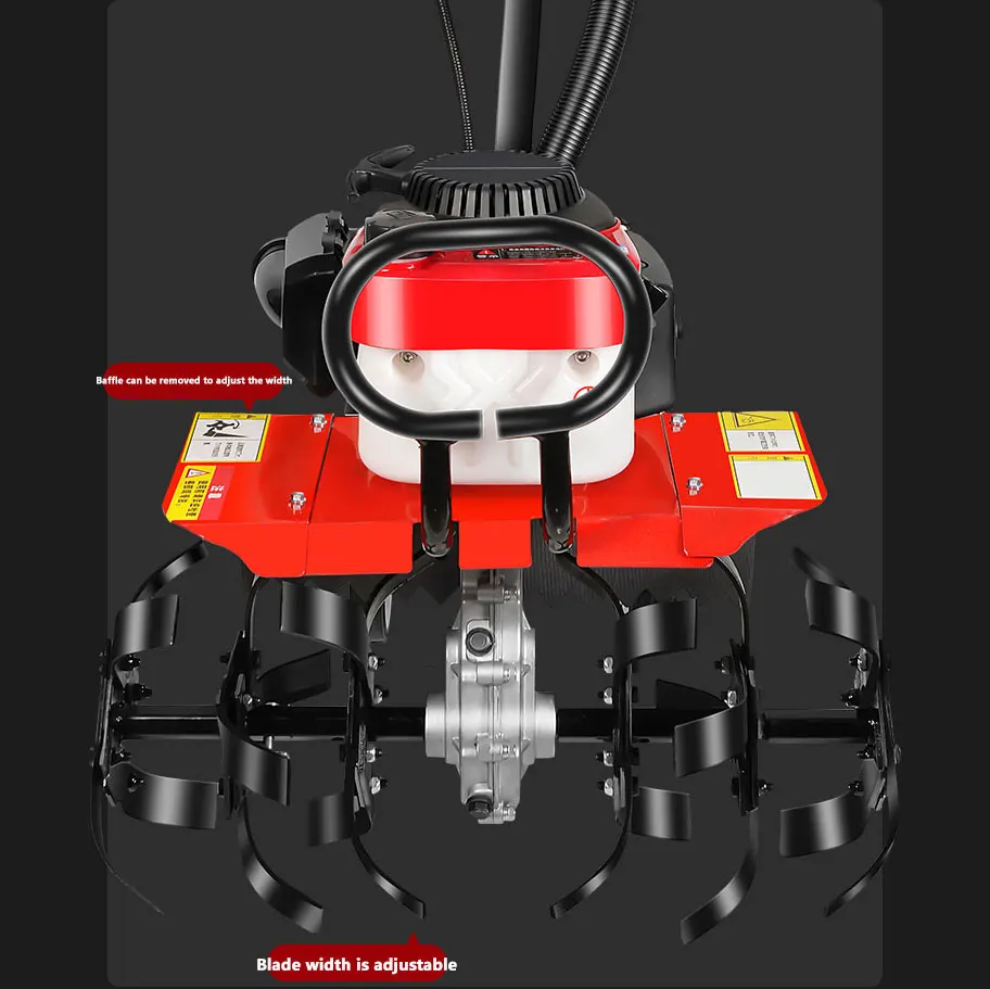 Small multi-functional micro-cultivator gasoline soil opening ditch plow opening soil opening machine multi-purpose