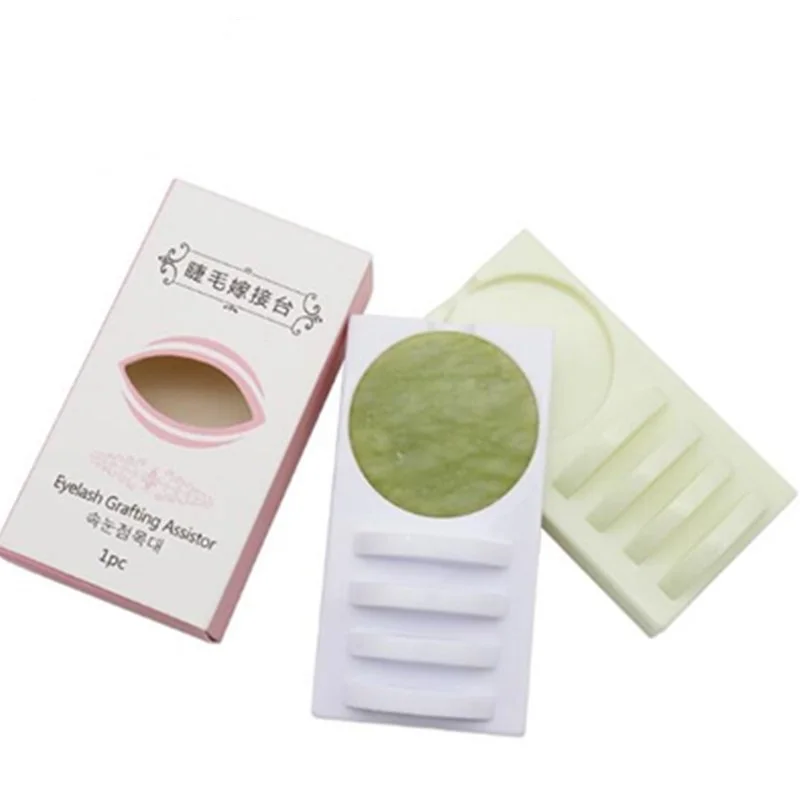 2 in 1 Acrylic False Eyelashes Stand Pad Eyelash extension Glue Pad Tray Lashes Grafting  Station Tools