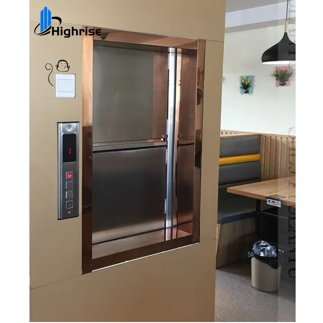Highrise Electric hotel laundry elevator mini dumbwaiter lift 100kg restaurant kitchen small foods elevator