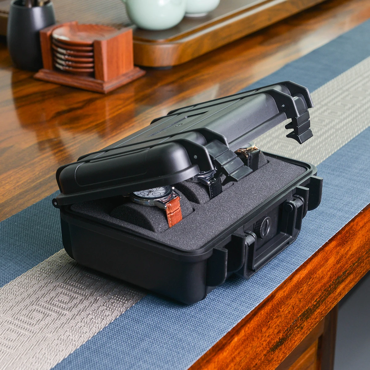 Box Watches Collection Women Girls Smart Portable Storage Case Travel Small Safety Case Watch Display 3 Slot