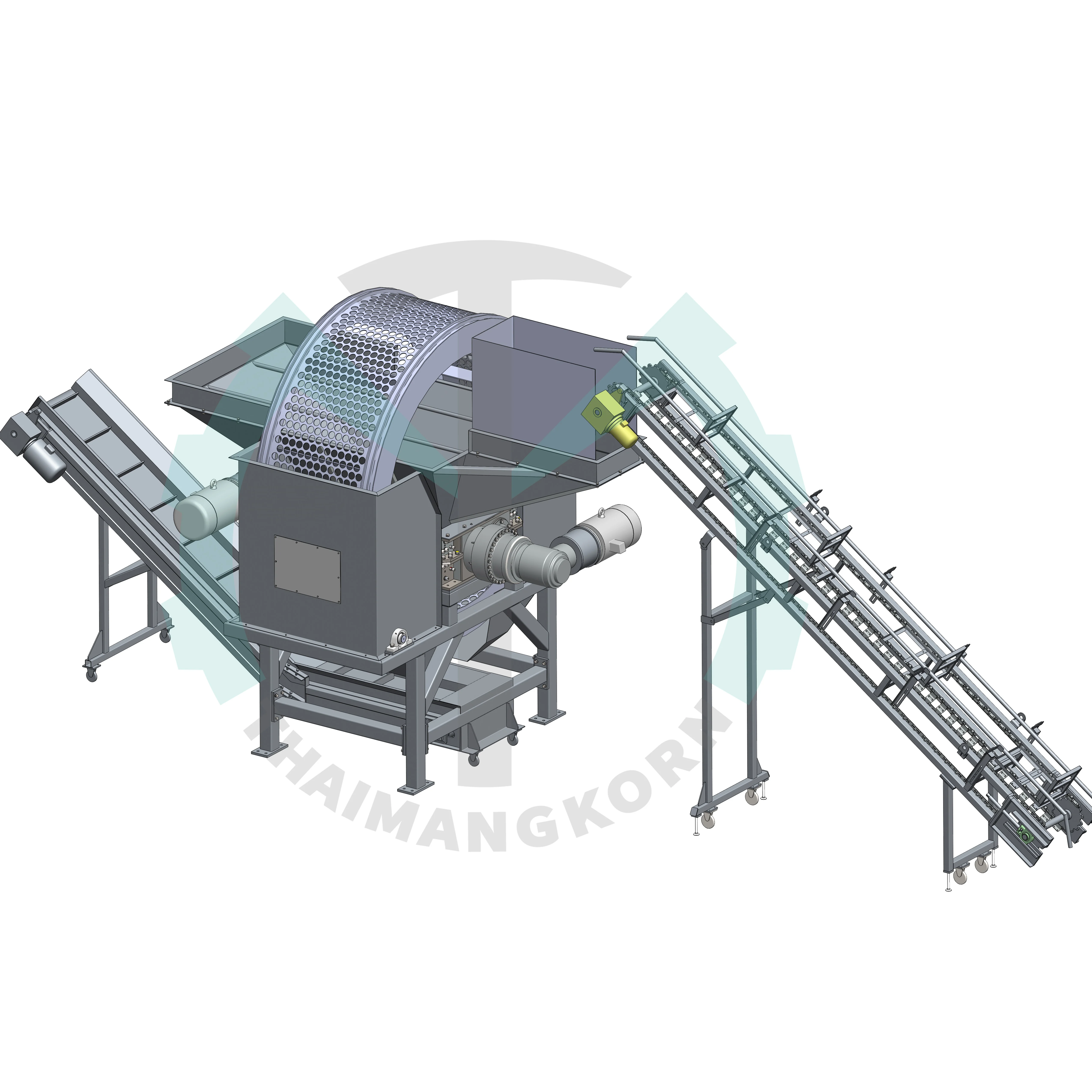 Waste Plastic Tyre Crushing Crusher Two Shaft Shredder Machine for HDPE Plastic Recycling
