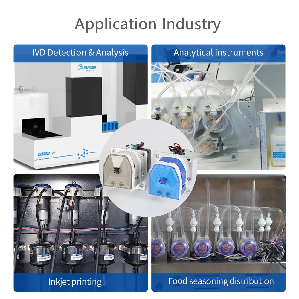 JIHPUMP Multichannel Stepper Motor and AC Motor Peristaltic Pump 210ML 220V with 4 Rotors for Liquid Filling