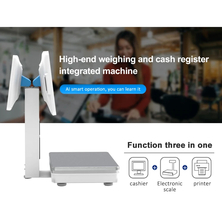 China Custom Made Dustproof 10 Points Capacitive Pos Terminal All In One  Cash Register Scale Supermarket Pos System