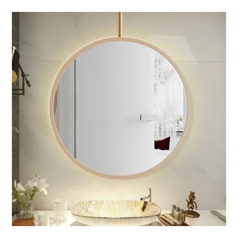 ODM OEM Fashion Round Frameless Design Bathroom Wall Mirror Smart Backlit Touch Bathroom Mirror with LED Lights