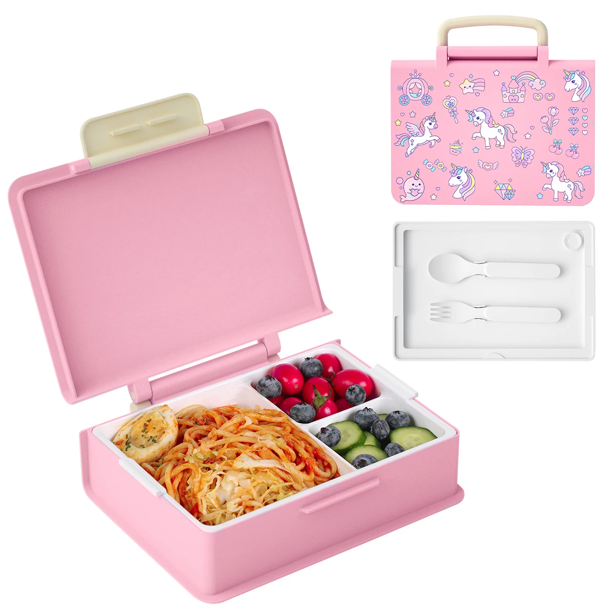 New Arrival Princess Style Design Easy Carry Baby Lunch Box Portable Bento Box Reusable Food Container