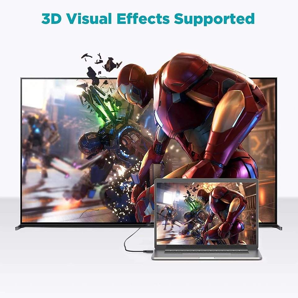 High Quality Nylon braided Hdmi To Hdmi Cable 4k 8K 120hz Refresh Rate Hd Video 2.1 hdmi Cable