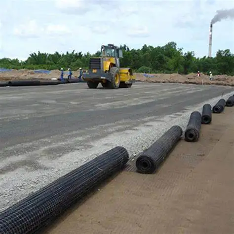pp PE biaxial  geogrid for base stabilizer of highways municipal roads railways airstrips