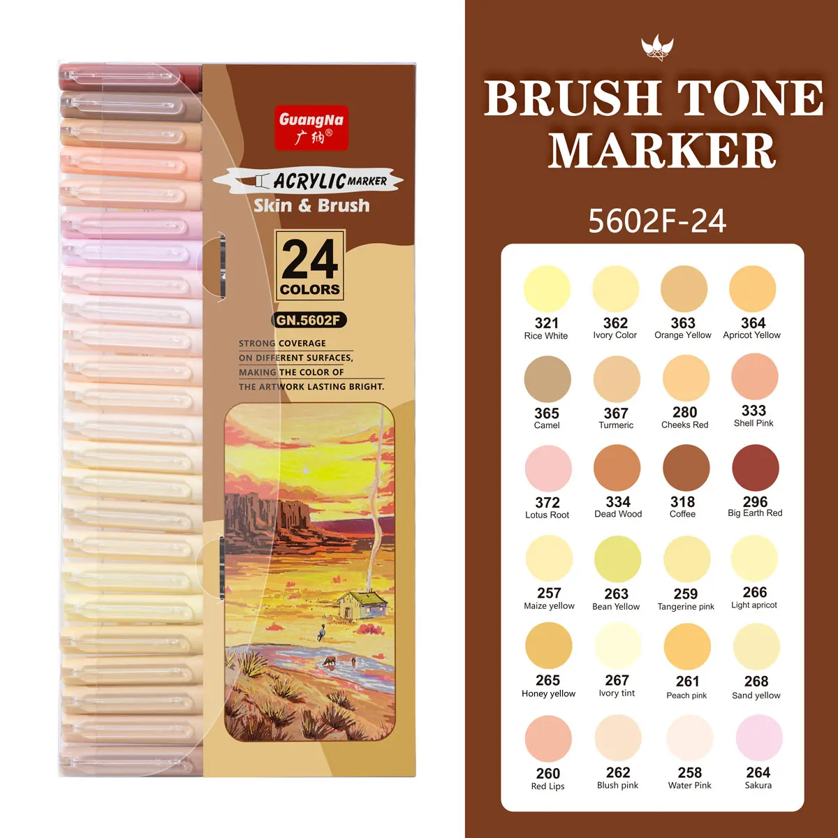 Factory Wholesales 12/24 Colors set Skin Tone Acrylic Paint Marker