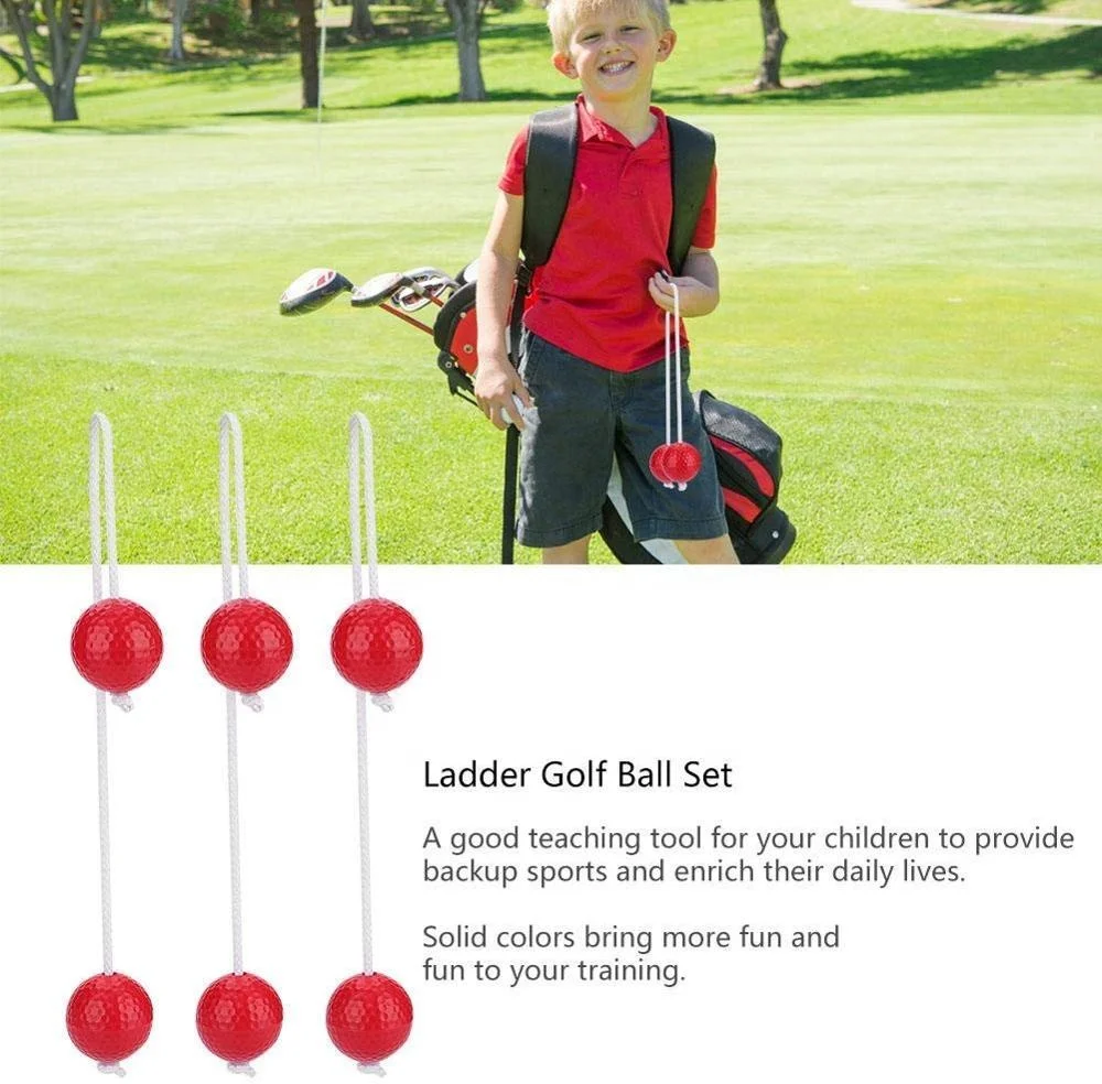 Classic Solid Wood Ladder Golf Ball Toss Game Set For Outdoor Garden Yard Lawn Games