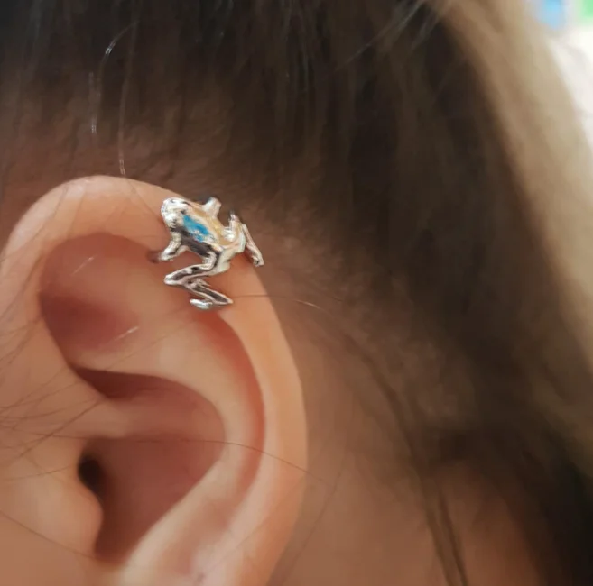 Gold Plated Punk Jewelry Frog Ear Clip Earrings Trendy Fashion for Weddings Parties Gifts Anniversaries